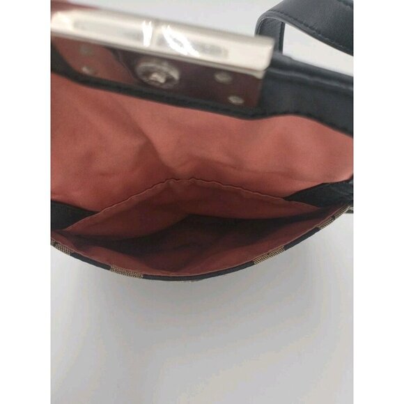 COACH Signature Kristen Canvas Black Gray Crossbody Handbag Silver Hardware - Picture 12 of 12